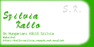 szilvia kallo business card