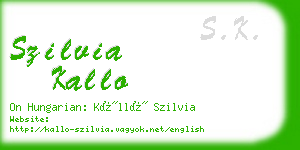 szilvia kallo business card